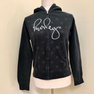 Hurley. Logo Zippered Hoodie. Black. Medium